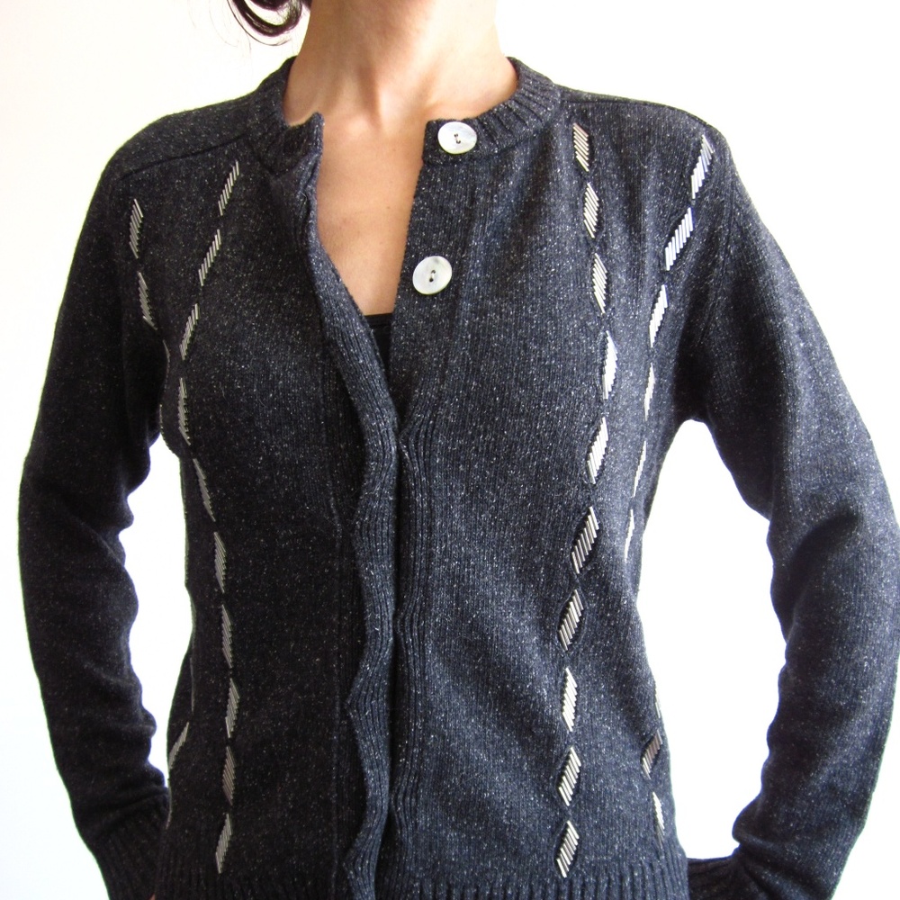Ça va de soi - Heather Grey Cardigan (Lambswool & Silk)